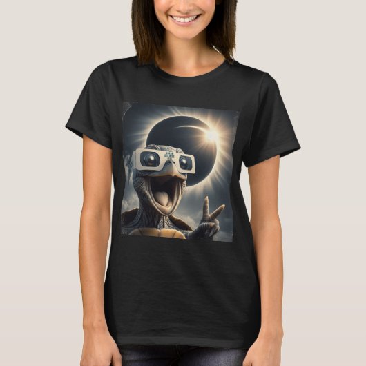 自撮り亀の子供たち太陽のEclipse Tシャツ (正面)
