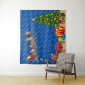 自撮り写真クリスマスサンタギフトドロップ タペストリー (インサイチュ)