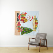 自撮り写真クリスマスサンタツリーキッズバックグラウンド タペストリー (インサイチュ(横))