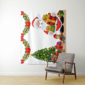 自撮り写真クリスマスサンタツリーキッズパーティー タペストリー (インサイチュ)