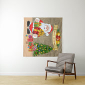 自撮り写真クリスマスサンタツリーキッズ タペストリー (インサイチュ(横))