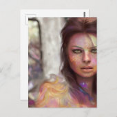 自撮り女 ポストカード (正面/裏面)