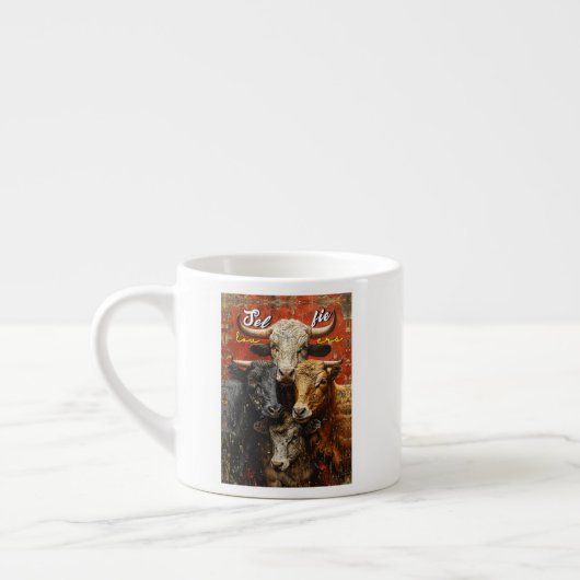 自撮り好き牛 エスプレッソカップ (左)