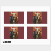 自撮り好き牛 長方形シール (シート)