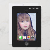 自撮り誕生日パーティーの写真 招待状 (正面)