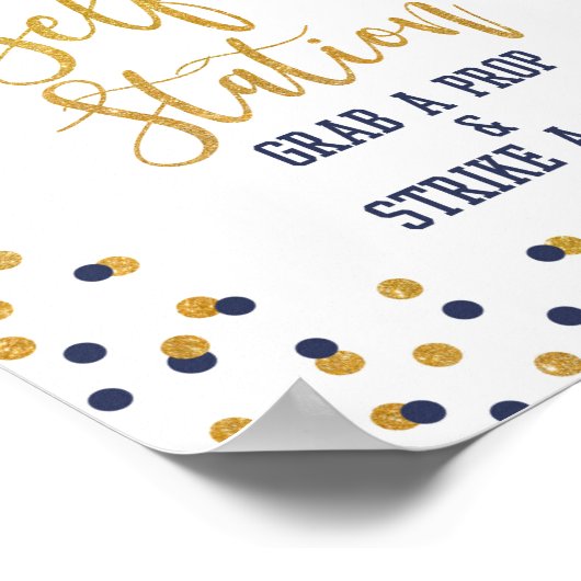 自撮り駅海軍卒業パーティーのサイン ポスター (角)