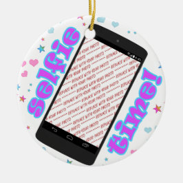 自撮り！電話図形フォトフレーム セラミックオーナメント