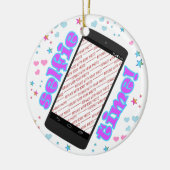 自撮り！電話頭が切れる写真フレーム セラミックオーナメント (左)