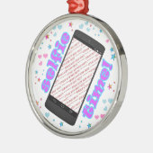 自撮り!電話頭が切れる図形のフォトフレーム メタルオーナメント (左)