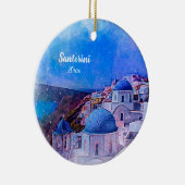 自撮サントリーニ2サイドユニークアモダンート セラミックオーナメント (右)