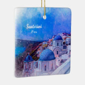 自撮サントリーニGreece 2サイドモダンアート セラミックオーナメント (右)