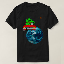 自撮火星に乗おもしろいユニークる Tシャツ
