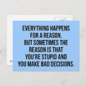 自明の理 すべての出来事には理由がある 時々 ポストカード (正面/裏面)