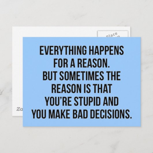 自明の理 すべての出来事には理由がある 時々 ポストカード (正面/裏面)