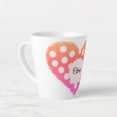 自書分の名前ハート カフェラテマグ (左アングル)