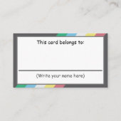 自書分の通信カード – 障害 エンクロージャーカード (裏面)