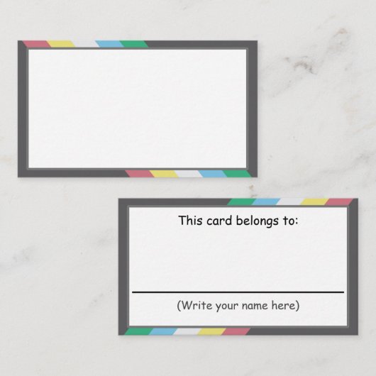 自書分の通信カード – 障害 エンクロージャーカード (正面/裏面)