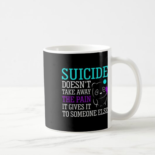 自殺で痛み遠くに認識度は無い コーヒーマグカップ (右)
