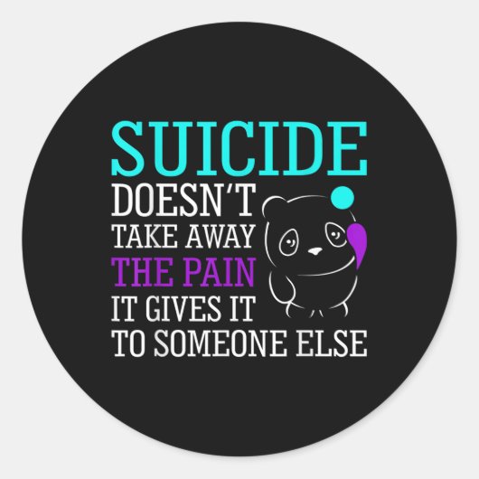 自殺で痛み遠くに認識度は無い ラウンドシール (正面)