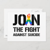 自殺との戦いに加わるゲイ ポストカード (正面/裏面)