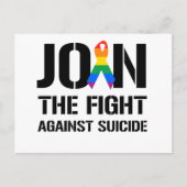 自殺との戦いに加わるゲイ ポストカード (正面)