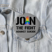 自殺との戦いに加わるゲイ 缶バッジ (インサイチュ)