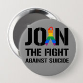 自殺との戦いに加わるゲイ 缶バッジ (正面&裏面)