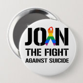 自殺との戦いに加わるゲイ 缶バッジ (正面&裏面)
