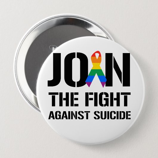 自殺との戦いに加わるゲイ 缶バッジ (正面&裏面)
