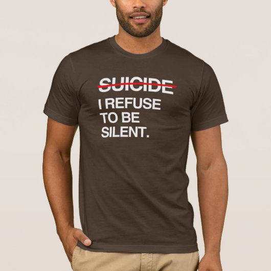 自殺に反対 私は沈黙しない Tシャツ (正面)