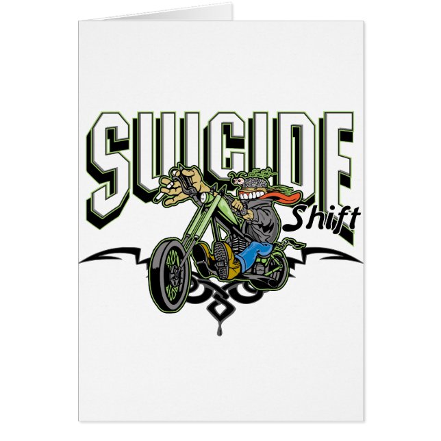 自殺のバイクもしくは自転車に乗る人 (正面)