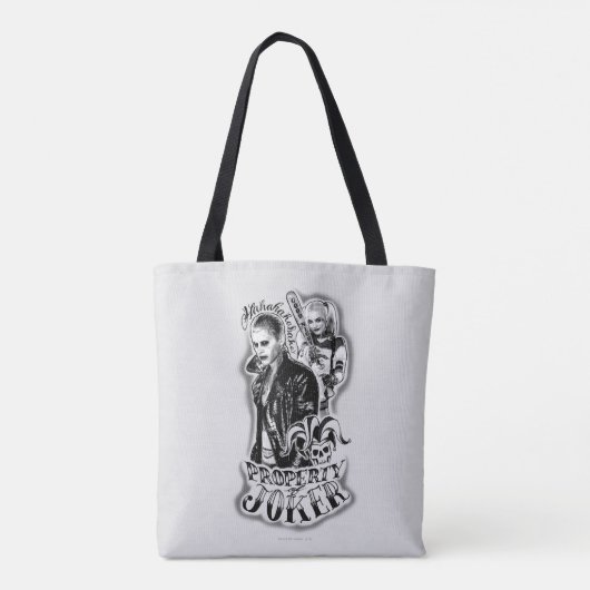 自殺の分隊|のジョーカー及びハーレーのエアブラシの入れ墨 トートバッグ (裏面)