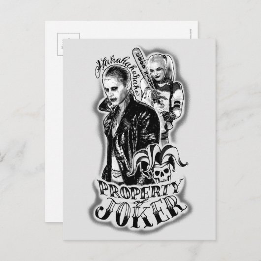 自殺の分隊|のジョーカー及びハーレーのエアブラシの入れ墨 ポストカード (正面/裏面)