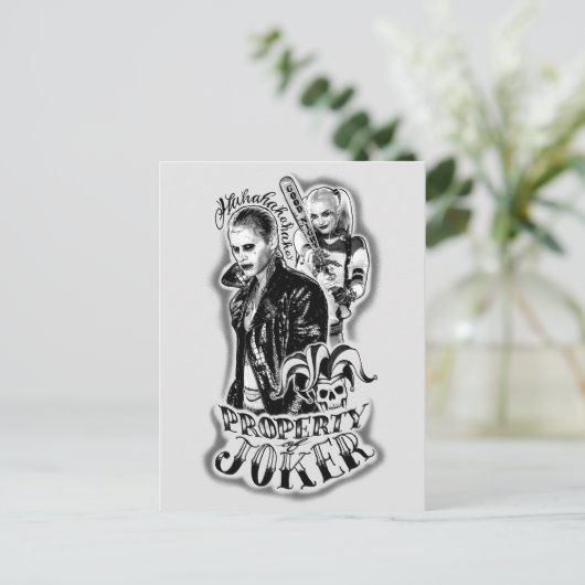 自殺の分隊|のジョーカー及びハーレーのエアブラシの入れ墨 ポストカード (スタンド正面)