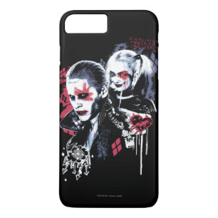 自殺の分隊 のジョーカー及びハーレーの色彩の鮮やかな落書き iPhone 8 PLUS/7 PLUSケース
