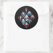 自殺の分隊|のタスクフォースXのチェック模様のダイヤモンド ラウンドシール (バッグ)