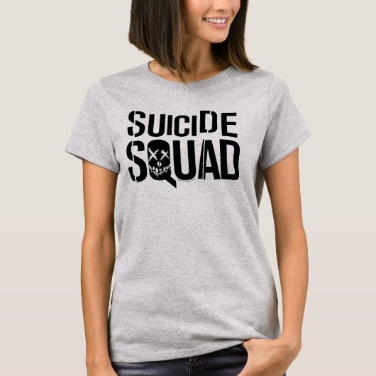 自殺の分隊|の黒いロゴ Tシャツ (正面)