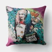 自殺の分隊|ハーレークウィンのキャラクターの落書き クッション (裏面)