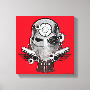 自殺の分隊  Deadshotのマスク及び銃の入れ墨の芸術 キャンバスプリント