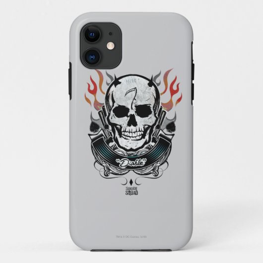 自殺の分隊| Diabloのスカル及び炎の入れ墨の芸術 Case-Mate iPhoneケース (裏面)