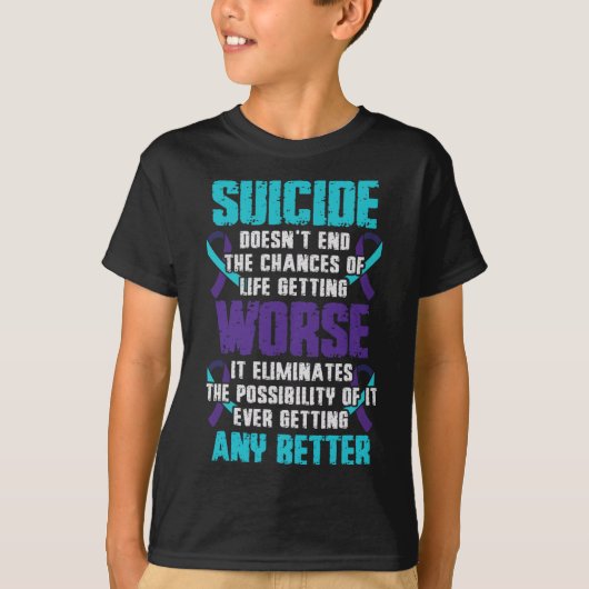 自殺の方が自殺を防ぐ方が悪い Tシャツ (正面)