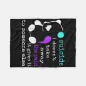 自殺の痛みセミコロン自殺の防止の待ち時間 フリースブランケット (正面(横))