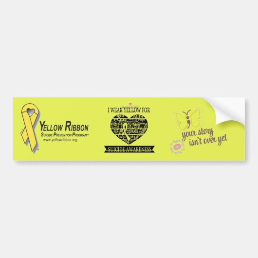 自殺の認識度および防止のバンパーステッカー バンパーステッカー (正面)