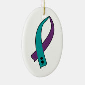 自殺の認識度のリボン セラミックオーナメント (右)