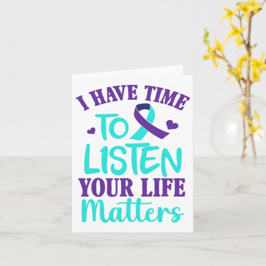 自殺の認識度聞ギフトを受け取る時間がある カード (黄色い花)