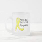 自殺の防止の認識度のリボン フロストグラスマグカップ (左)