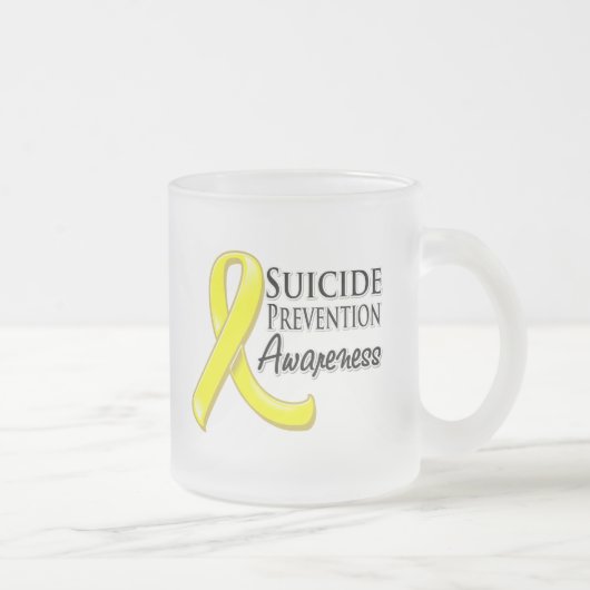 自殺の防止の認識度のリボン フロストグラスマグカップ (右)