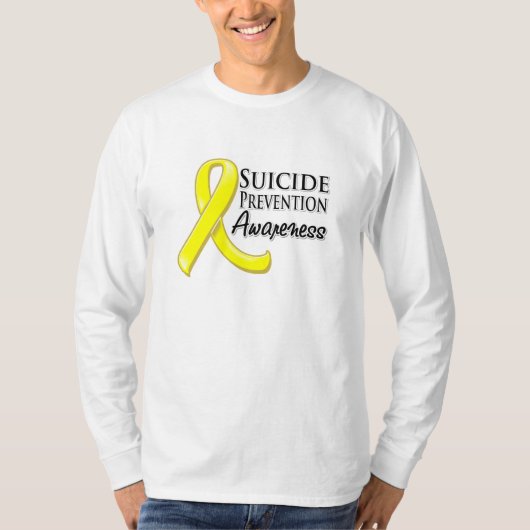 自殺の防止の認識度のリボン Tシャツ (正面)
