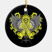 自殺の防止の認識度の翼 セラミックオーナメント (正面)