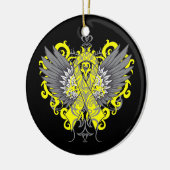 自殺の防止の認識度の翼 セラミックオーナメント (左)